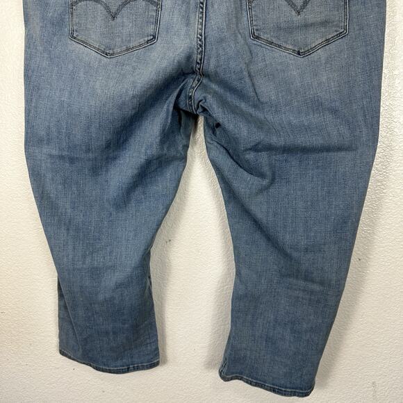 Levis Jeans Womens 24W Classic Straight High Rise Light Wash Stretch Crop Ankle - Picture 6 of 12